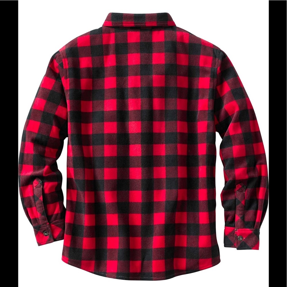 BRAND NEW STYLISH MEN PLAID FLEECE BUTTON DOWN SHIRT NWT - Picture 2 of 7